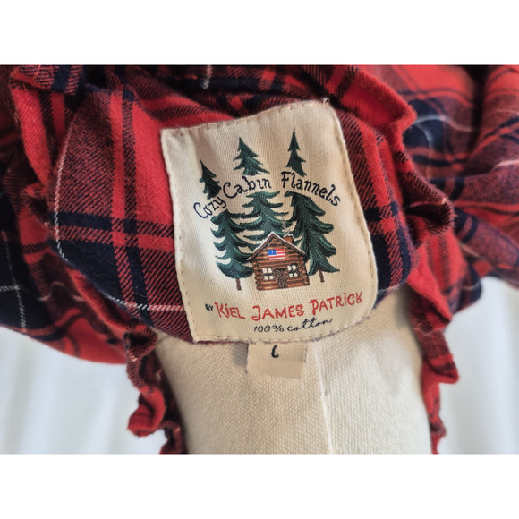 Kiel James Patrick Plaid Cozy Cabin Flannel Apple Pie Skillet Shirt Dress Large - Picture 7 of 7